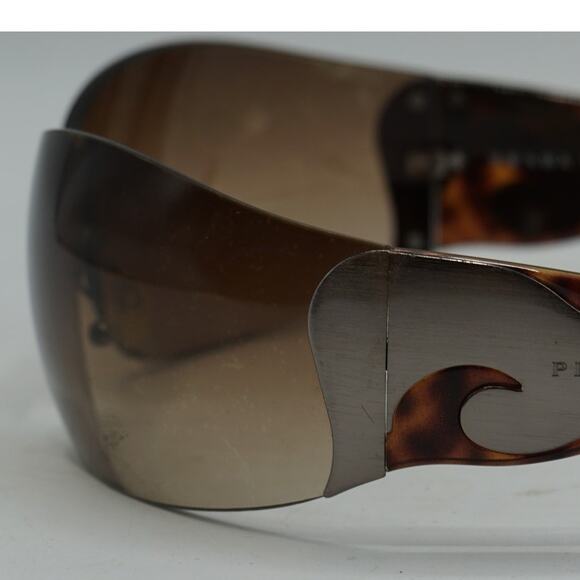 Prada Sunglasses SPR 58F Chrome Wave Tortoise Shell Italy 115mm - Picture 3 of 7